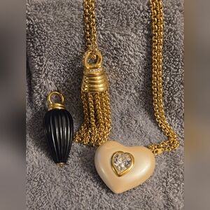 JOAN RIVERS Golden  Necklace with 3 interchangable Pendants